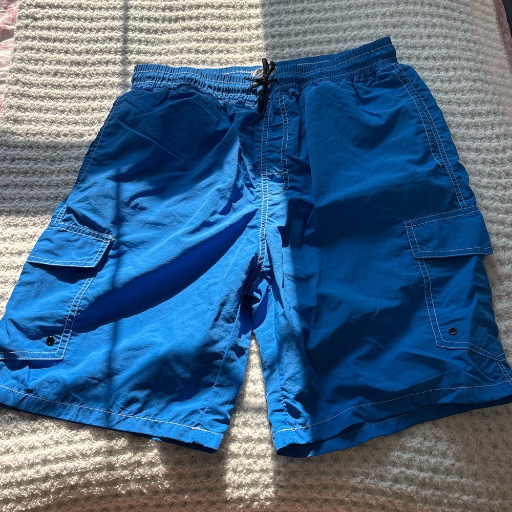 Blue Cargo Swim Shorts